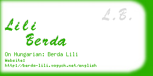 lili berda business card